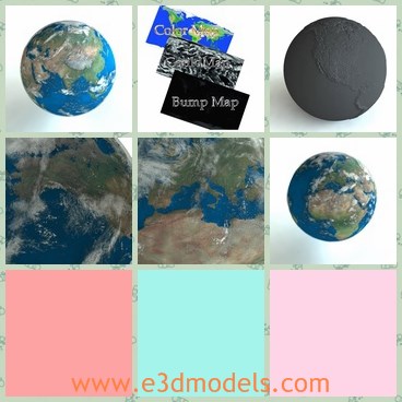 3d model the Earth - This is a 3d model of the Earth,which is blue and charming.The model is commonly and widely used by Geographical teachers and geologist.