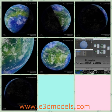 3d model the earth in the globe - This is a 3d model of the earth in the globe,which is blue and pretty.The earth looks like the ocean from far aside.