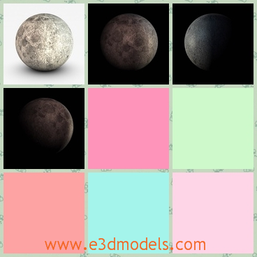 3d model the planet of moon - This is a 3d model of the moon,which is smaller the earth and the moon has no water and gas.