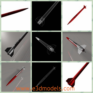 3d model the rocket - This is a 3d model of the rocket of the America,which is small and sharp.The rocket orbits the earth.