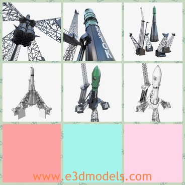 3d model the rocket in 1961 - This is a 3d model of the rocket in 1961,which is the first rocket made in the world.The model is firstly used in Russia and then spread around the world.