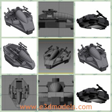 3d model the small spaceship - This is a 3d model of the small spaceship,which is the common vehicle in the army.