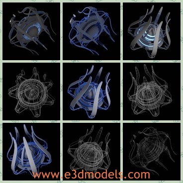3d model the spaceship - This is a 3d model of the spaceship,which is made in the special shape.The model has a blurry reflection with Fresnel.