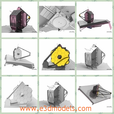 3d model the spacial telescope - This is a 3d model of the spacial telescope,which is made of glass and other materials. It is the second generation of the infrared telescope.
