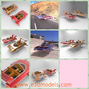 3d model the special spacecraft - This is a 3d model of the special spacecraft,which is a vehicle and it is a small fun flying car with a nostalgic feeling and with 2 seats and fully modelled control.