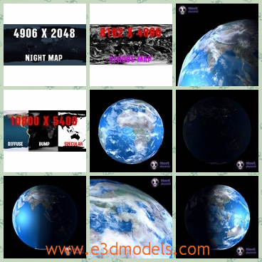 3d model the surface of the earth - This is a 3d model of the surface of the earth,which is set for high-quality output. All materials provided. There is nothing missing.
