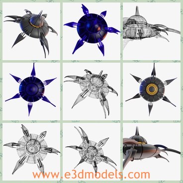 3d model the ufo - This is a 3d model of the aircraft,which is made based on the UFO.The model large and spacious.