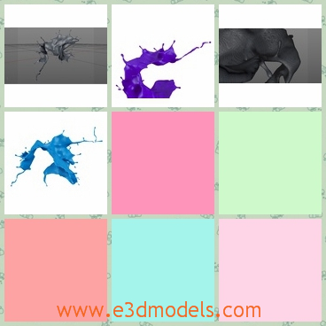 3d model the liquid splash - This is a 3d model of the liquid splash,which is special and glorious.The splash can shape other forms by the outsider forces.