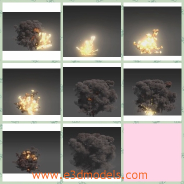 3d model the scene of explosion - This is a 3d model of the scene of explosion,which produced a fireball and is speecial to see.