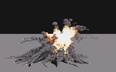 3d model the explosion of a bomb
