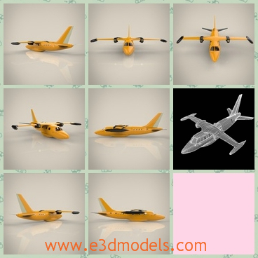 3d model a yellow toy plane - This is a 3d model of a yellow toy plane,which is long ans looks brisk and sharp.There exists no feet with it.