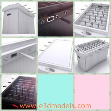 3d model game stand - This is a 3d model of the game stand,which is called as the Foosball table.The table is famous and popular in European countries.