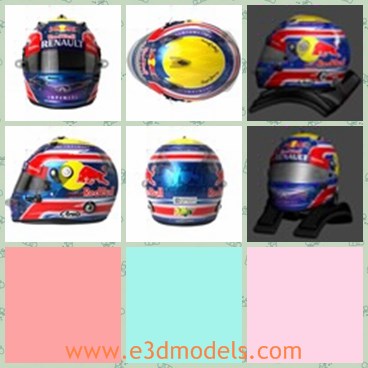 3d model helmets for drivers - This is a 3d model of the helmets for drivers,which is based on the helmet that was shown at the car launch in 2013.