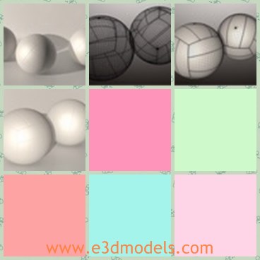 3d model of the ball - This is a 3d model of the ball,which is round and white.The ball is detailed and textured.