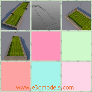 3d model of the rectangle ground for golf - This is a 3d model of the rectangle ground for golf,which is great and new.The model is new and made in high quality.