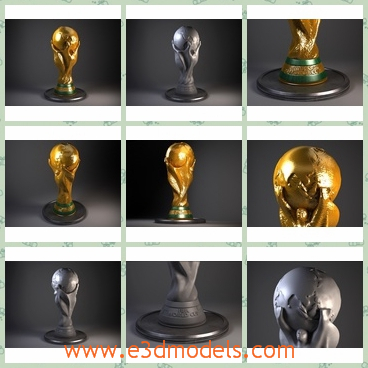 3d model the award in gold - This is a 3d model of the award in gold,which is the trophy for winners and the cup is very precious.