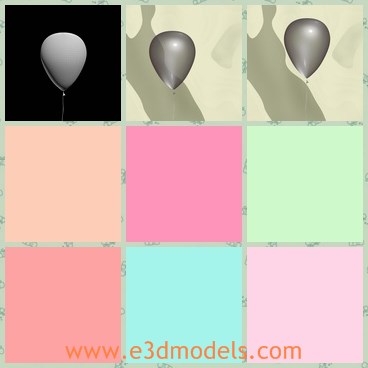 3d model the balloon - This is a 3d model of the balloon,which is grey and flying in the sky.The ballon is made of plastic materials.
