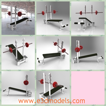 3d model the bench press - This is a 3d model of the bench press,which is the training equipment for people who doing exercises.