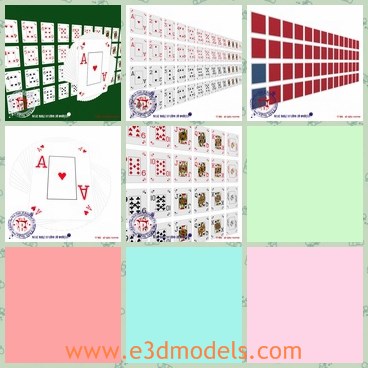 3d model the cards - This is a 3dmodel of the poker play cards.There are usually 54 cards altogether.There are many different kinds of play cards.