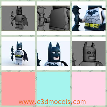 3d model the character with a queer head - This is a 3d model of the character with a queer head,which is made with standard materials.The model is the batman with a special weapon in his hand.