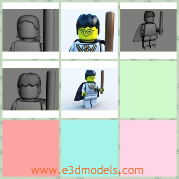 3d model the character with glasses - This is a 3d model of the character with glassess,who is standing on the floor and the body was made with plastic materials.