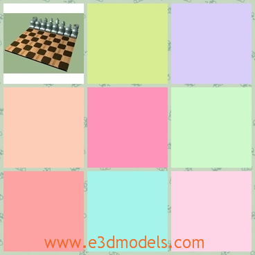 3d model the chess and the board - This is a 3d model of the chess and the board,which are parts have been checked in the 3d model. It comes in two interlocking parts to facilitate printing in two different colours.