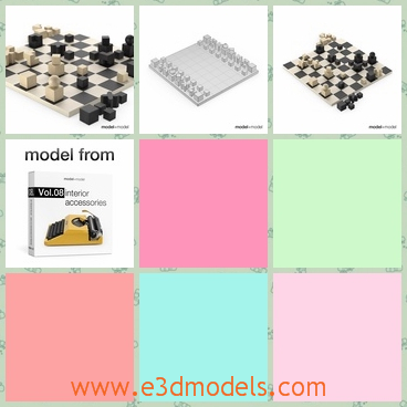 3d model the chess game - This is a 3d model of the chess,which was made in modern style.The chess set is the famouse game in China and now it is widely spread in the world.