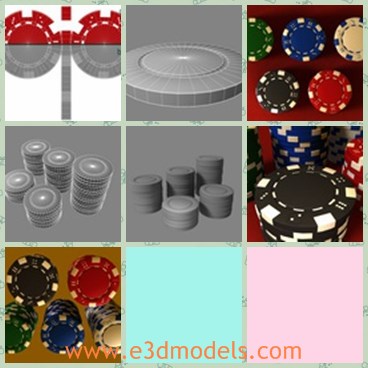 3d model the colorful chips - This is a 3d model of the colorful chips,which are made with high quality.The model is like the plates.