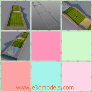 3d model the common golf hole - This is a 3d model of the common golf holw,which is new and special.The model is made in high quality.