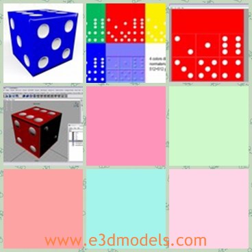 3d model the dice - This is a 3d model of the dice,whic is square and hard.The model is mapped on single 512