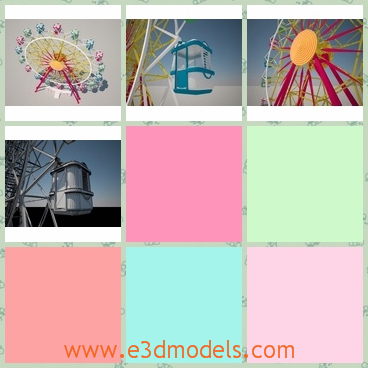 3d model the ferris wheel - This is a 3d model of the amusement park,which includes several programs that can play.The color of the equipments are charming and shining.