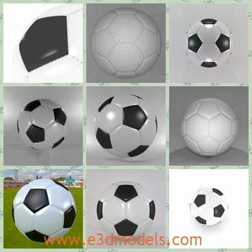3d model the football - This is a 3d model of the football,which is also called soccer ball.The model consists of two separated mesh objects.