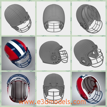 3d model the football helmet - This is a 3d model of the football helmet,which is the mask for the football player.