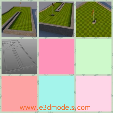 3d model the golf course - This is a 3d model of the golf course,which is the new and clean ground in the place.The model is perfect and expensive.