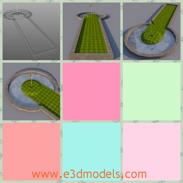 3d model the golf hole - This is a 3d model of the golf holw,which is long and special.The model is made with special materials.