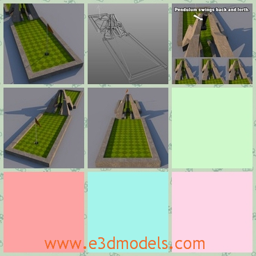 3d model the golf hole - This is a 3d model of the golf hole,which is long and narrow.The model is new and made with special materials.