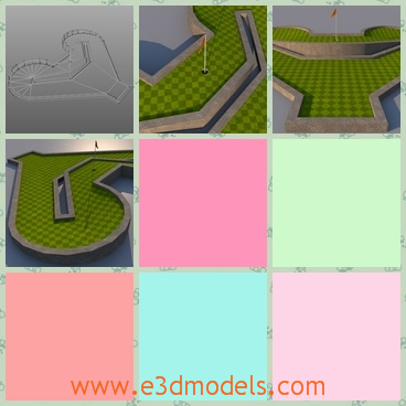 3d model the golf hole in special shape - This is a 3d model of the golf hole in special shape,whcih is a new building on the ground.