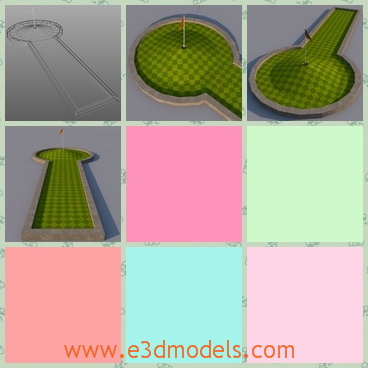 3d model the golf hole like the arrows - This is a 3d model of the golf hole like the arrows,which is new and made in high quality.The model is perfect and attractive because of the special shape.