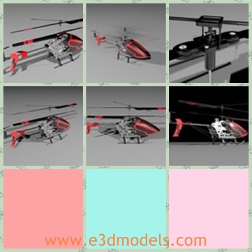 3d model the helicopter - This is a 3d model of the helicopter,which is small and mde with single seat.The helicopter is the toy one made in the shop.