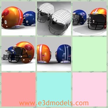3d model the helmet - This is a 3d model of the hetmet,which is made for American football players.The helmet is colorful and safe.