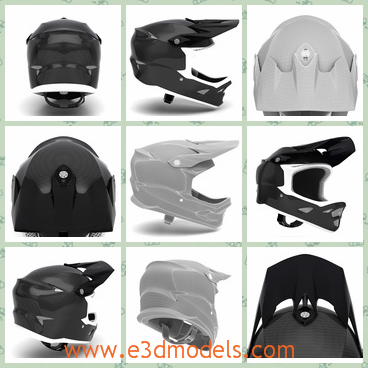 3d model the helmet of the motorcross - This is a 3d model of the helmet of the motorcross,which is the sport helmet.The model is practical and modern.