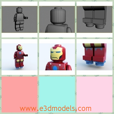 3d model the ironman with an ugly face - This is a 3d model of the ironman with an ugly face,which is plastci model.The model is red and has a big body.