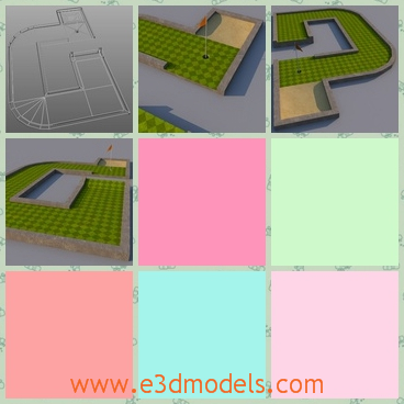 3d model the mini golf ground - This is a 3d model of the mini golf ground,which is new and special.The model has the small flag on the other side.