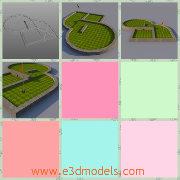 3d model the mini golf hole - THis is a 3d model of the mini golf hole,which is green and new.The model is made with special materials.
