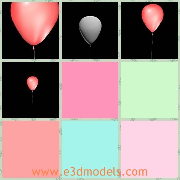 3d model the red balloon - This is a 3d model of the red balloon,which is small and cute.The model is commonly used as the decoration in the building.
