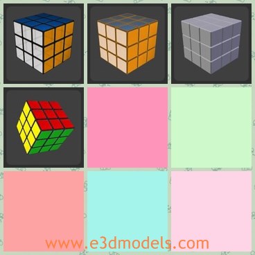 3d model the robik cube - This is a 3d model of the robik cube,which is the puzzle game stuff in life.The model is made of six colors.