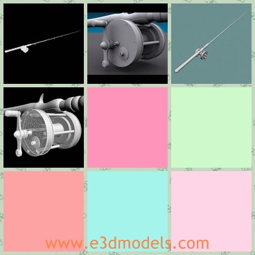 3d model the rod and reel of fishing - This is a 3d model of the rod and reel of fishing,which is the commonn tool for people who love fishing.There are also expension type fishing tool.
