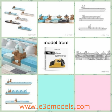 3d model the ships - This is a 3d model of the toy ships,which are cute and charming.The boats are made in high quality.