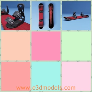 3d model the snowboard - This is a 3d model of the snowboard,which is new and modern.The model is made with good quality.