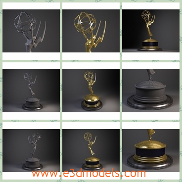 3d model the statue of the award - This is a 3d model of the statue of the award,which is made of gold and it is fine to see.The model has a heacy and luxury holder.